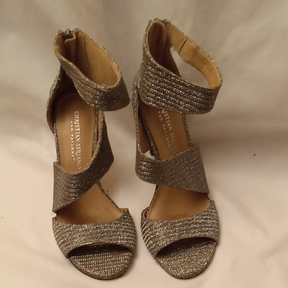 Christian Siriano Women's Size 6.5 Silver Heels. Dressy, Elegant. Party.